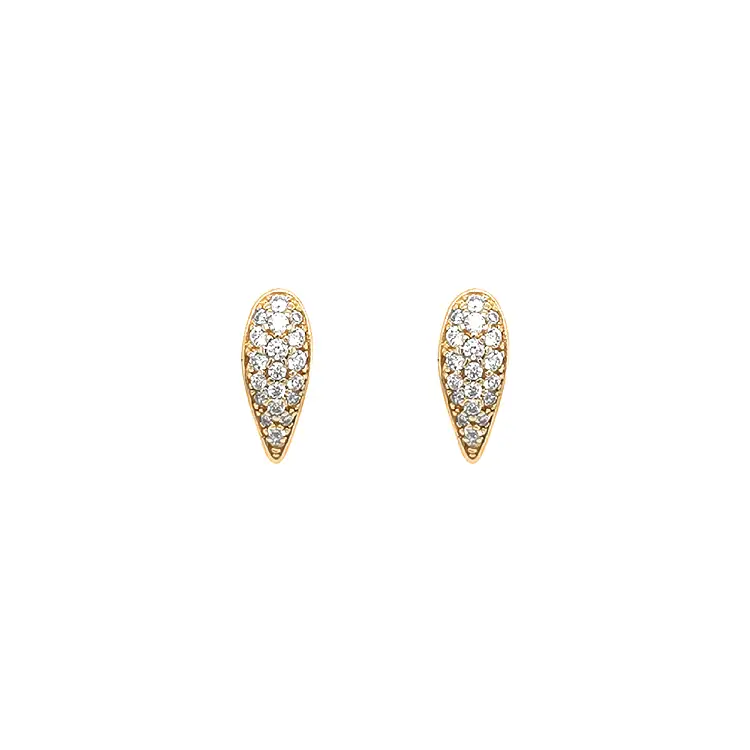 Gold Earrings with Zircons