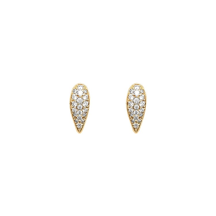 Gold Earrings with Zircons