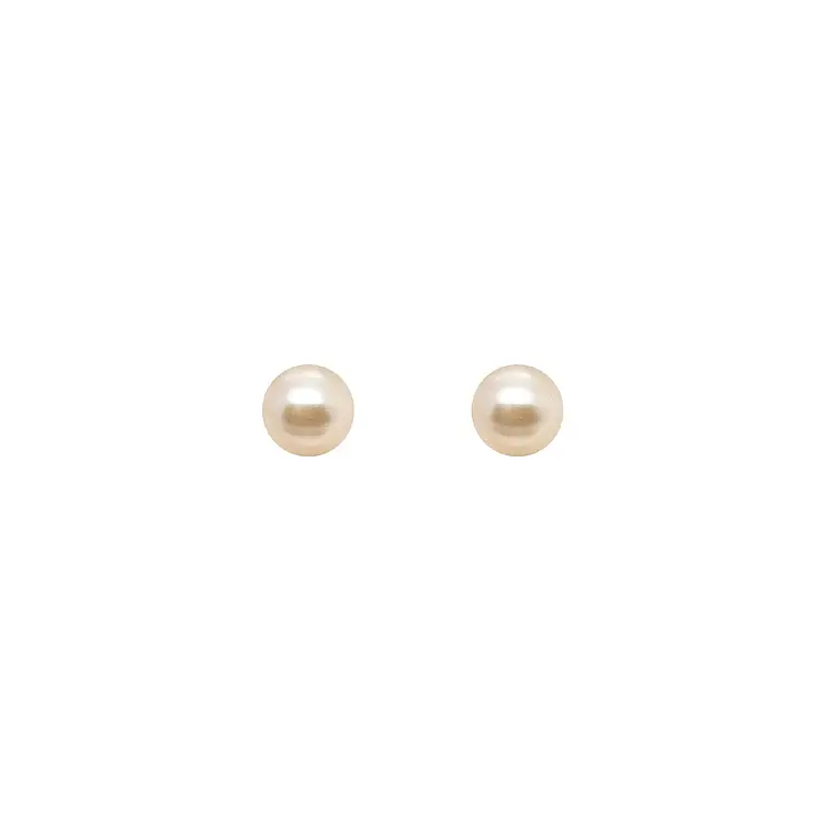 White Gold Pearl Earrings