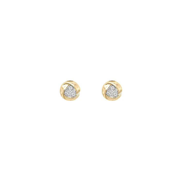 Gold Pecky Earrings with Zircones