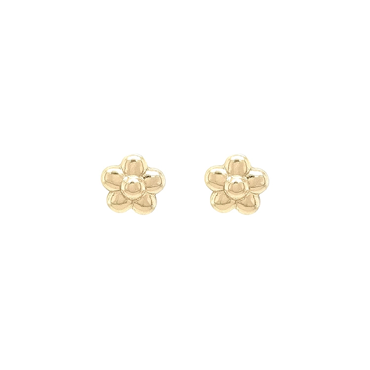 Gold Pecky Earrings Flowers