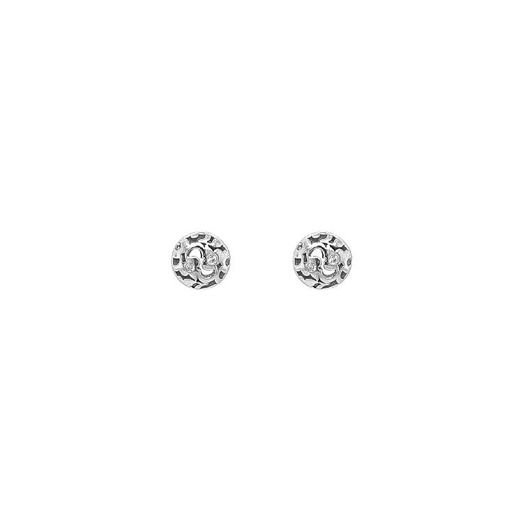 Gold Pecky Earrings with Zircones