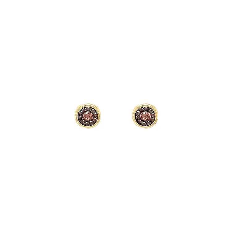 Gold Pecky Earrings with Zircones