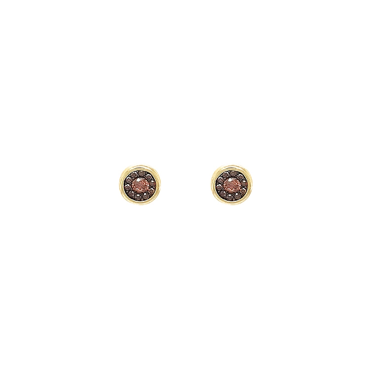 Gold Pecky Earrings with Zircones