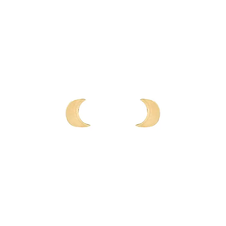 Gold Earrings Crescent