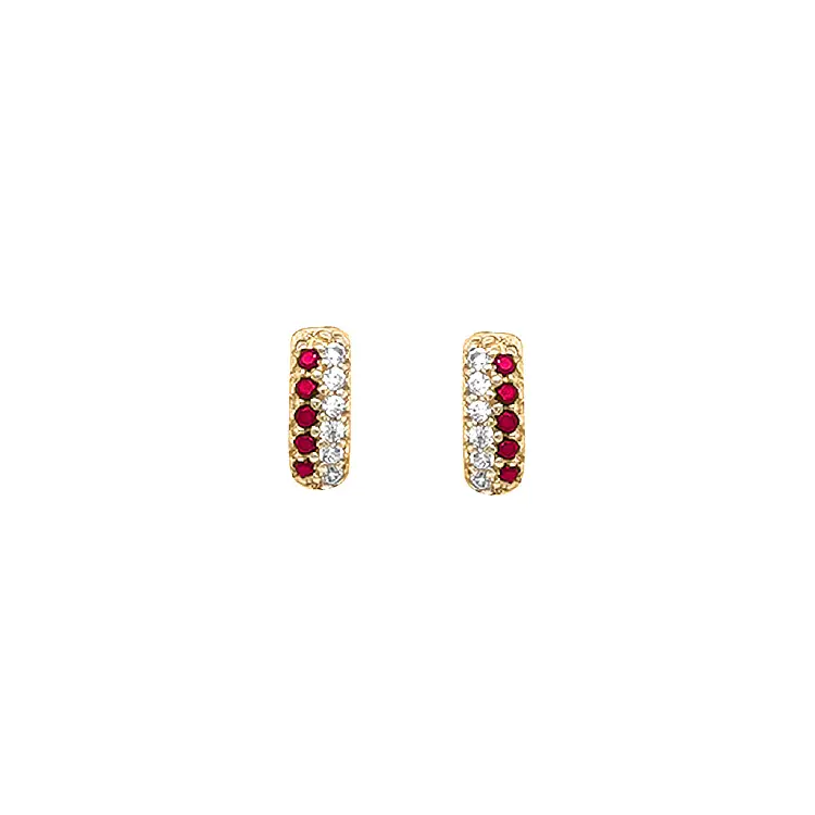 Gold Earrings with Zircons