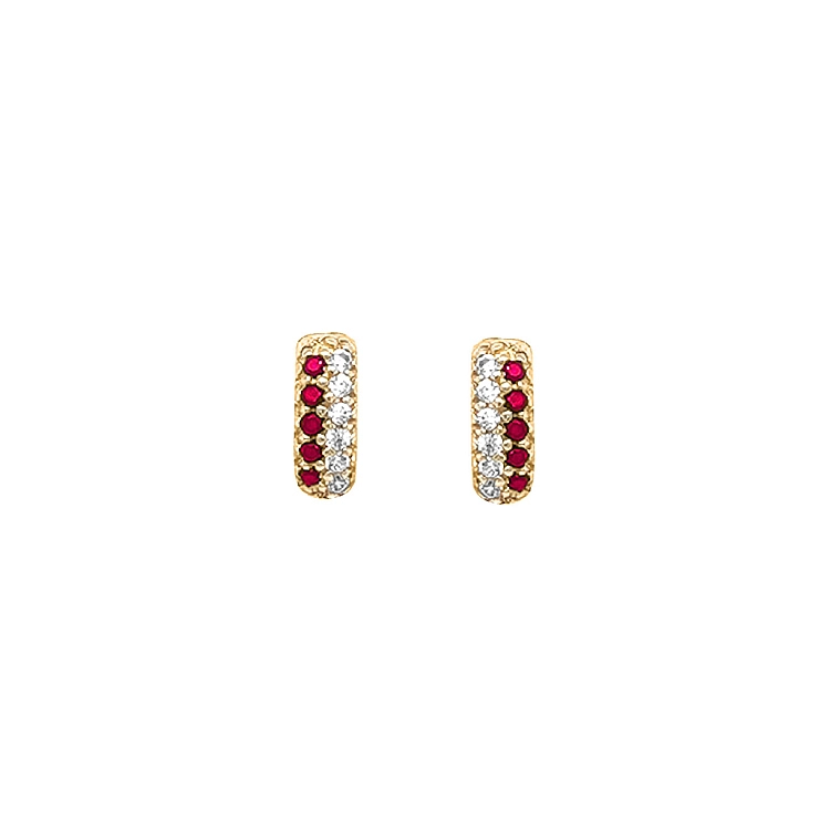 Gold Earrings with Zircons