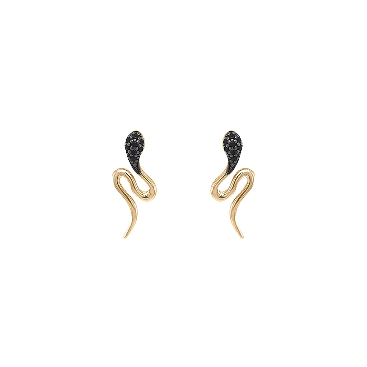 Gold Earrings with Zircons