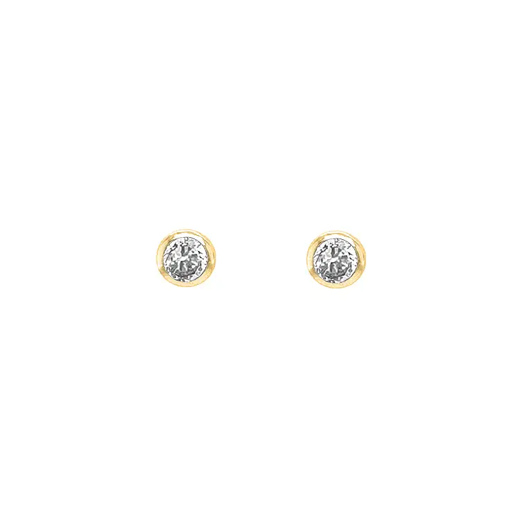 Gold Earrings Earrings with Zircons