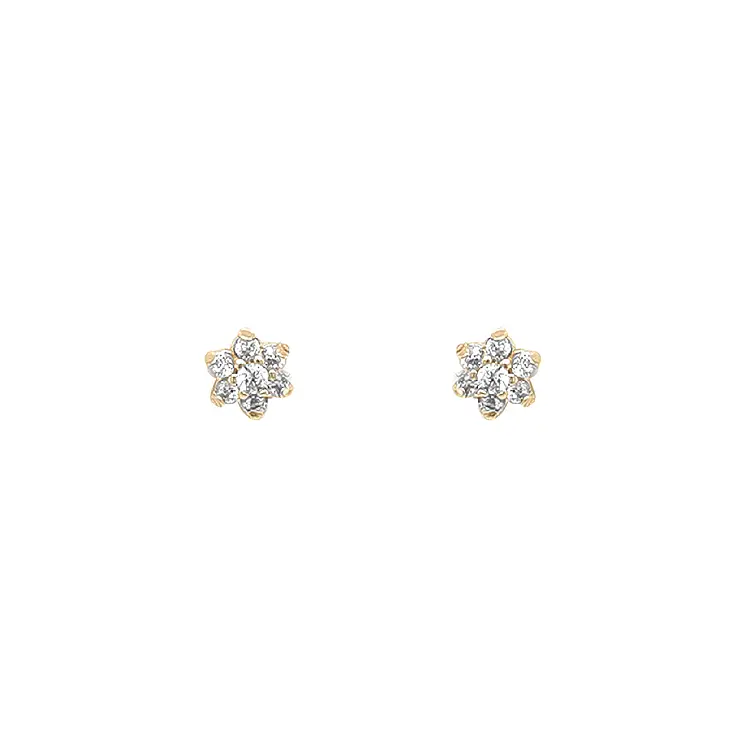 Gold Earrings with Zircons