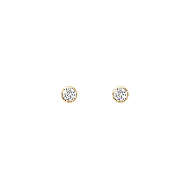 Gold Earrings Earrings with Zircons