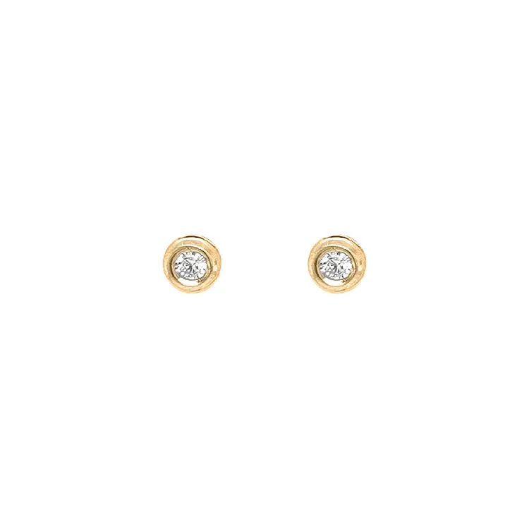 Gold Pecky Earrings with Zircones