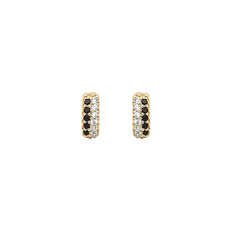 Gold Earrings with Zircons