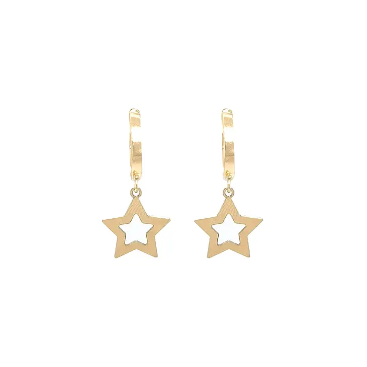 Gold Hanging Earrings Stars
