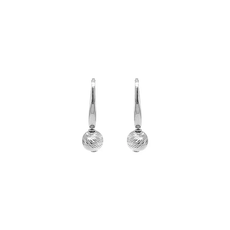 White Gold Ball Earrings