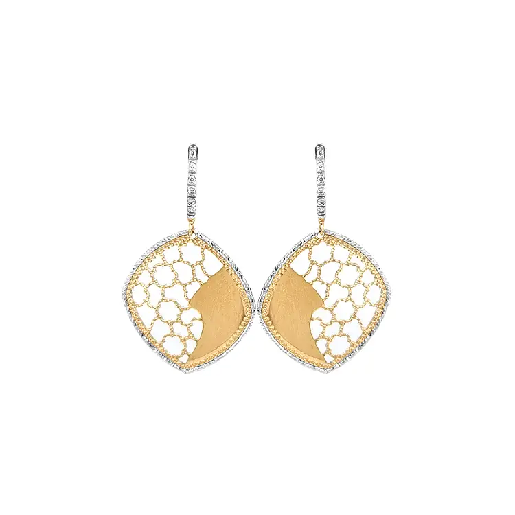 Gold dangle earrings Zircones