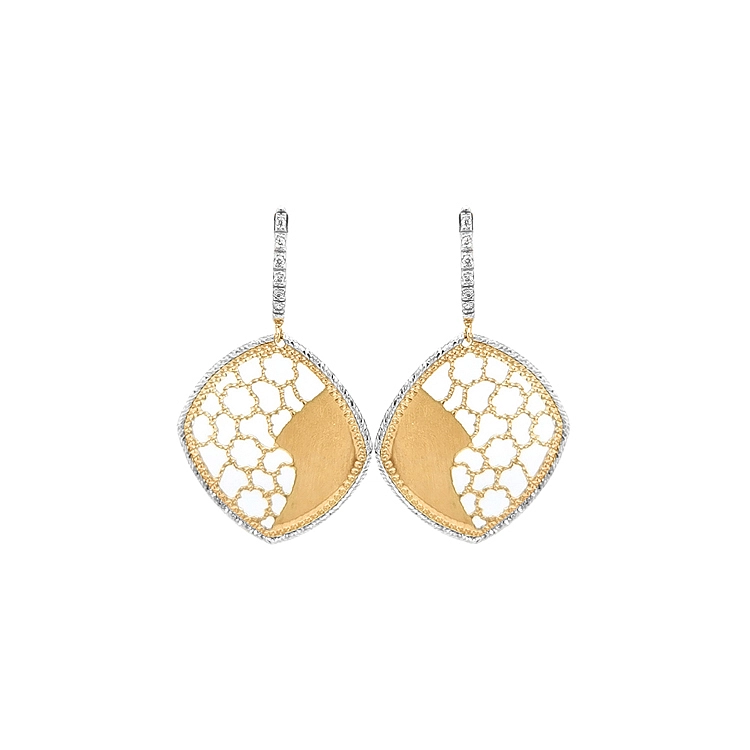 Gold dangle earrings Zircones