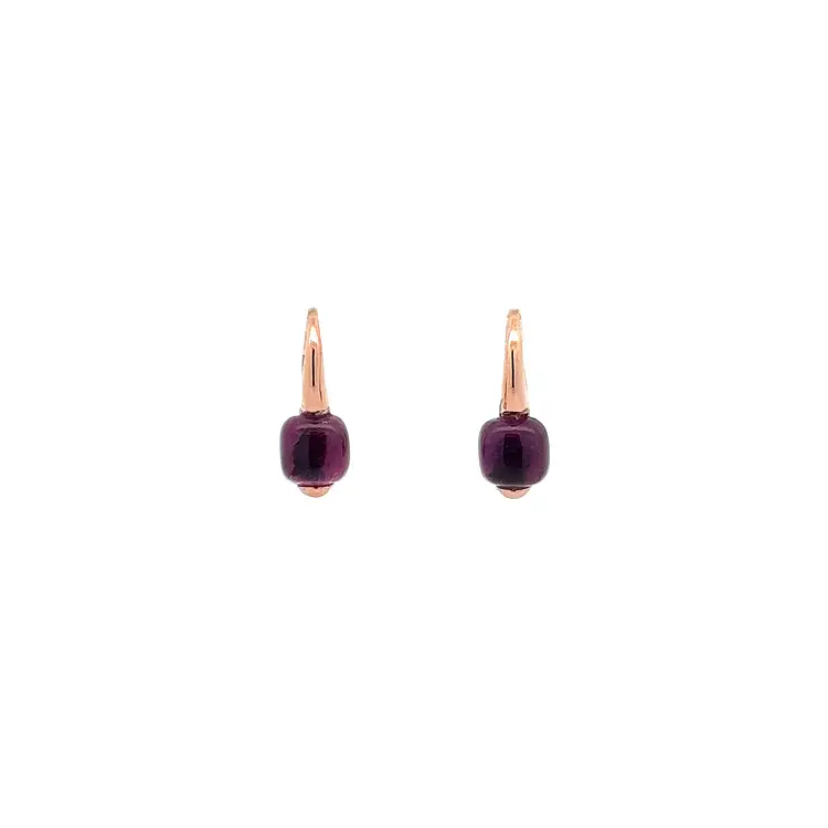 Elegant rose gold earrings with amethyst