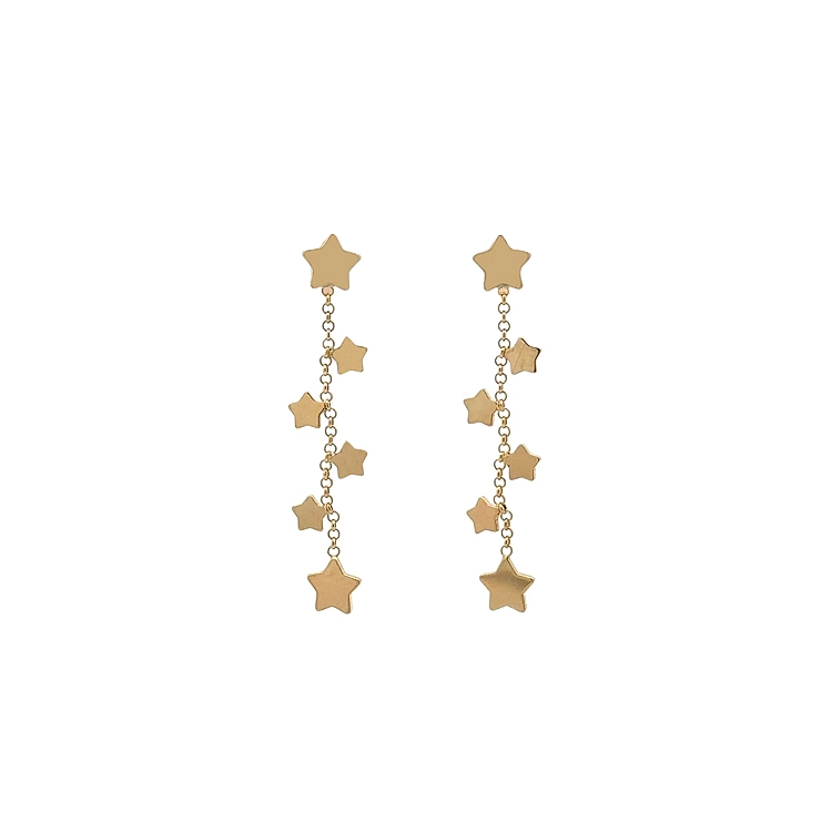 Gold Hanging Earrings Stars