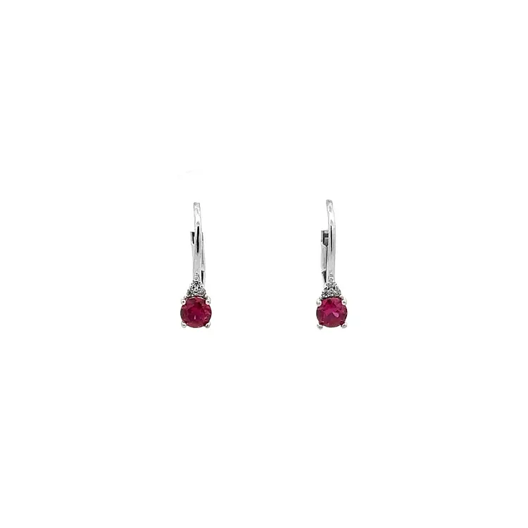Elegant gold earrings with rubies