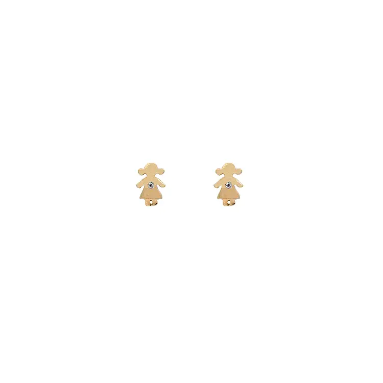 Gold Pecky Earrings with Zircones