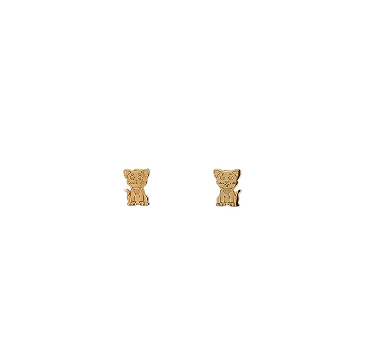 Gold Peck Earrings Cat