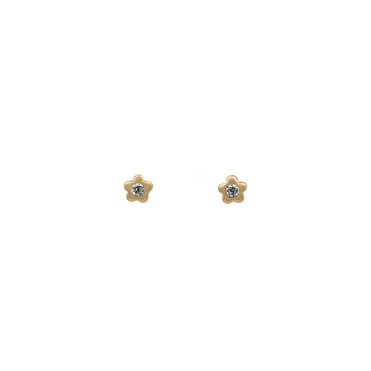 Gold Pecky Earrings with Zircones