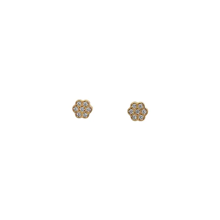 Gold Pecky Earrings with Zircones