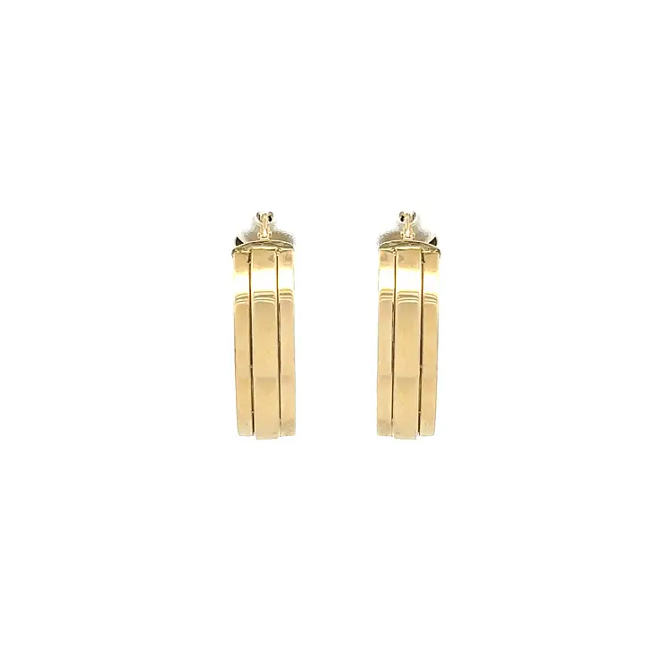 Gold Round Earrings
