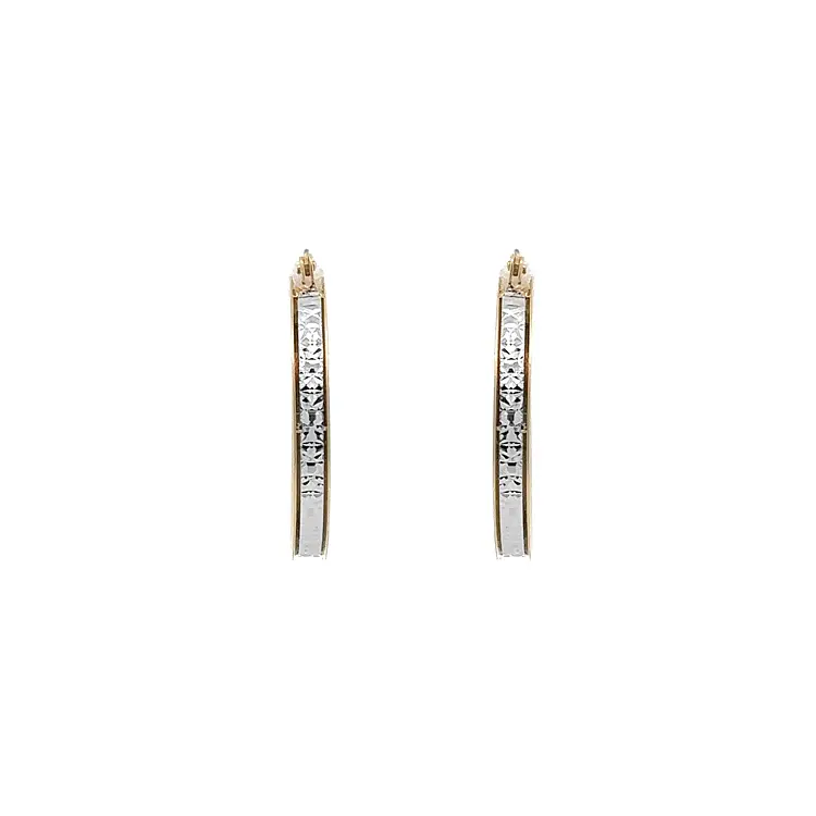 Gold Round Earrings made of Combination Gold