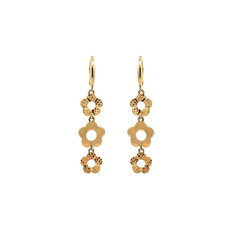 Gold dangle earrings Flowers