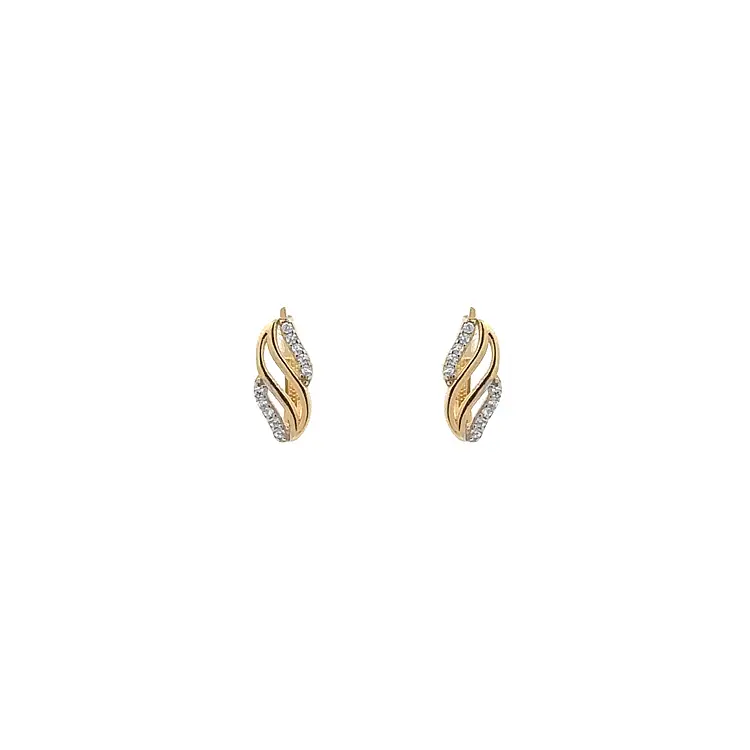 Gold Earrings with Zircons