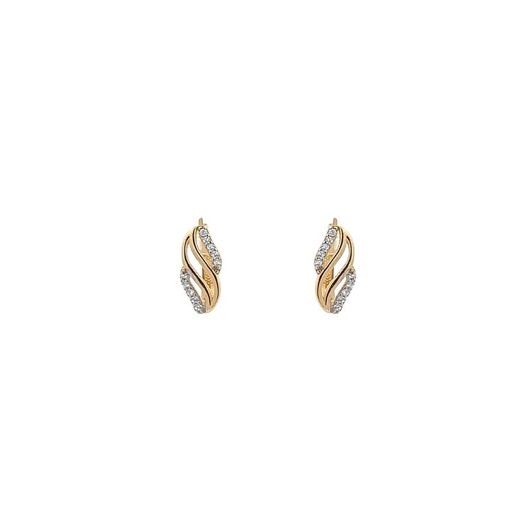 Gold Earrings with Zircons