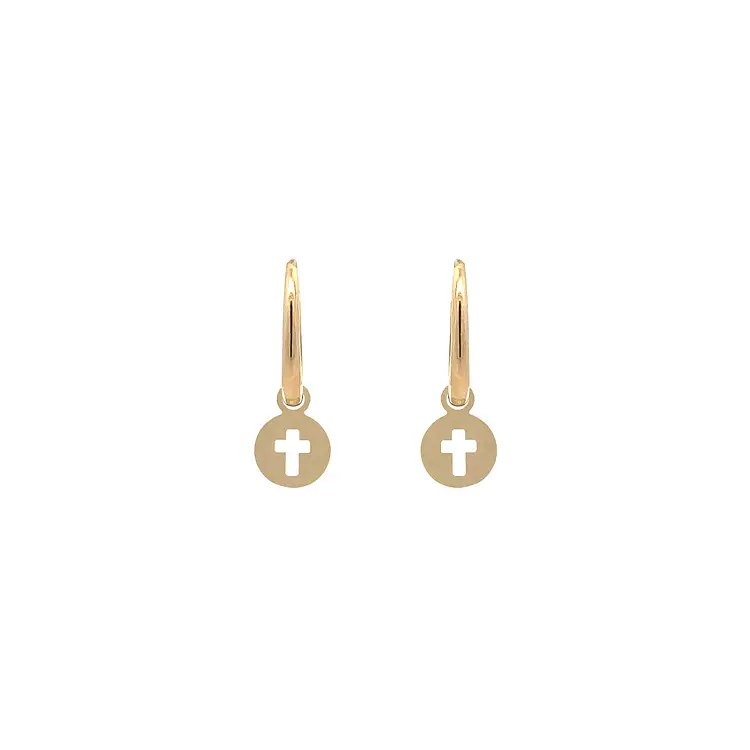 Gold Cross dangle earrings