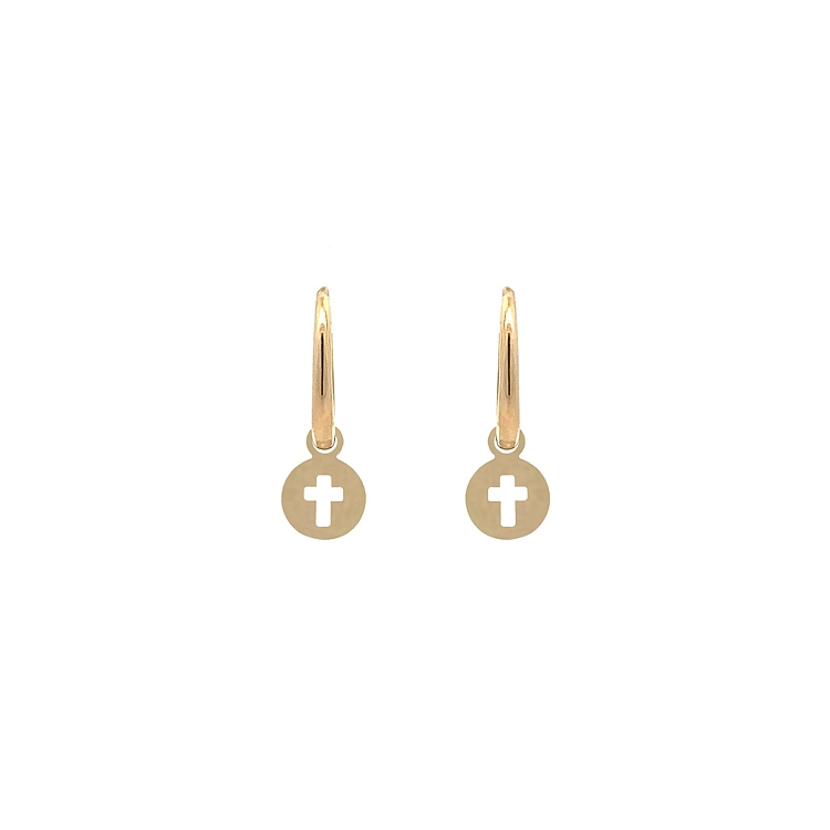 Gold Cross dangle earrings