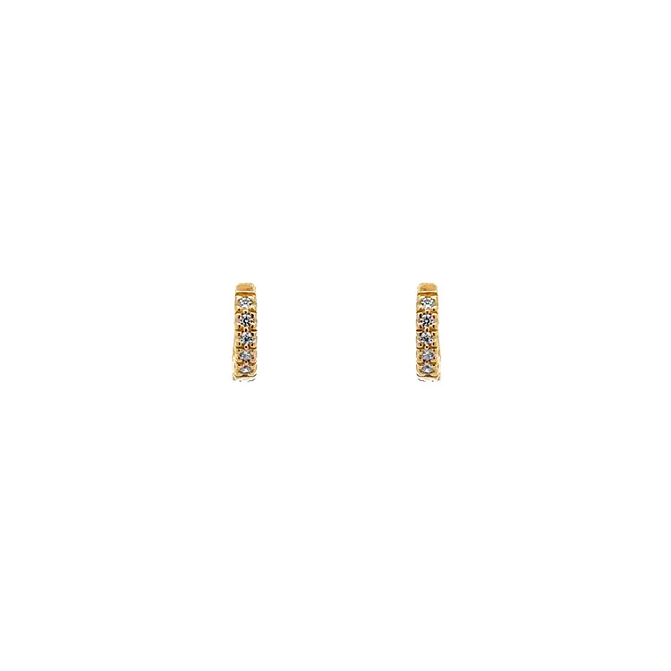 Gold Circular Earrings with Zircons