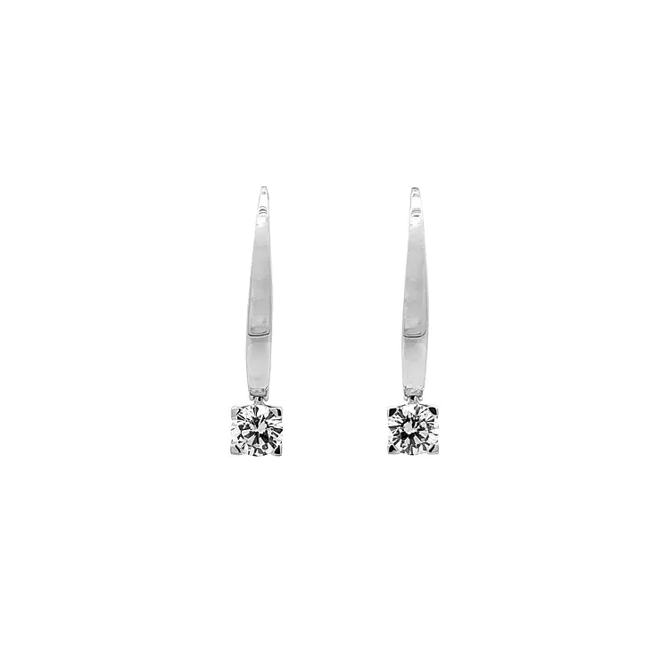 White Gold dangle earrings with Zircons