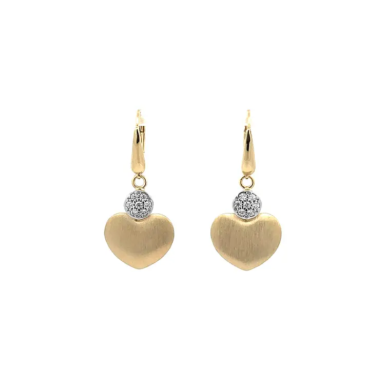Gold Earrings with Zircones Heart