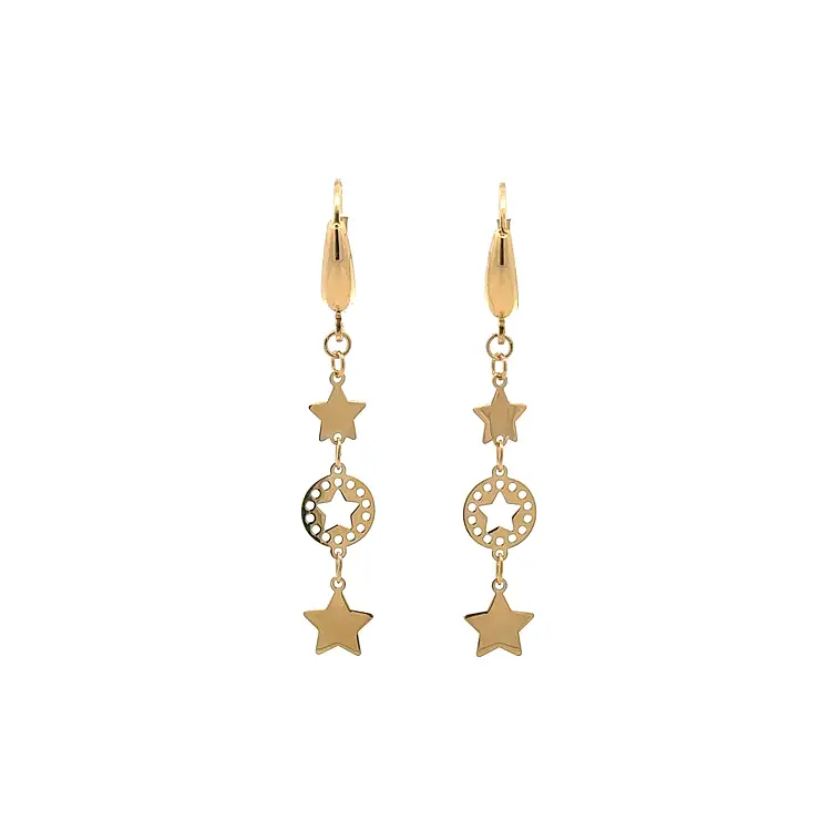 Gold Hanging Earrings Stars