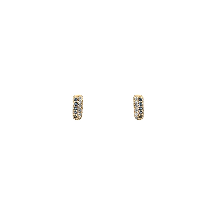 Gold Pecky Earrings with Colored Stones