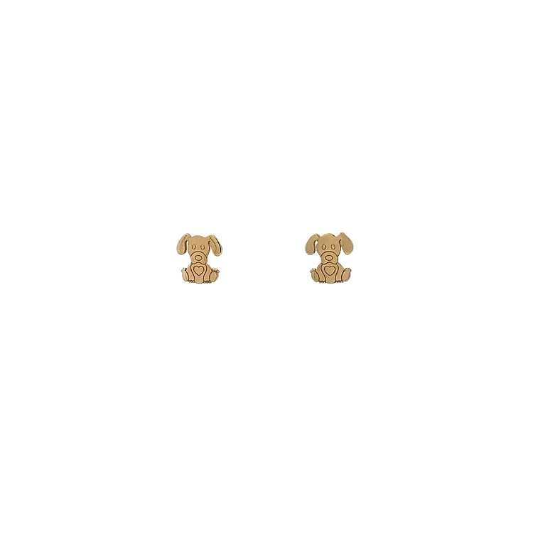 Gold Peck Earrings Dog