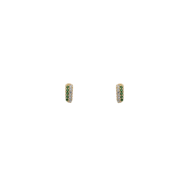 Gold Pecky Earrings with Colored Stones