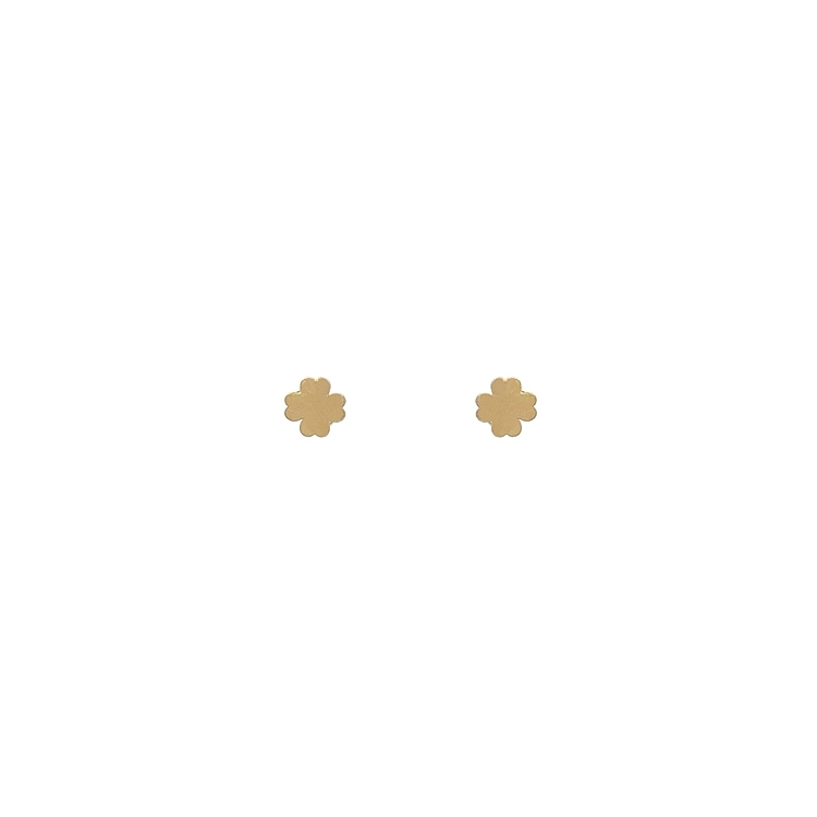 Gold Peck Earrings Four-leaf clover