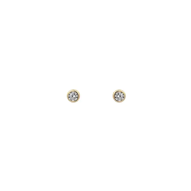 Gold Earrings with Zircons