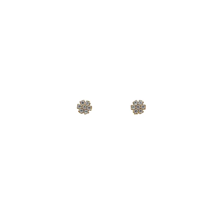 Gold Pecky Earrings with Zircones