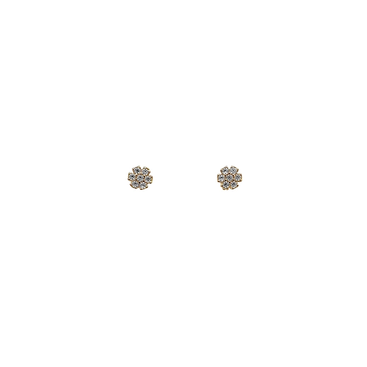 Gold Pecky Earrings with Zircones