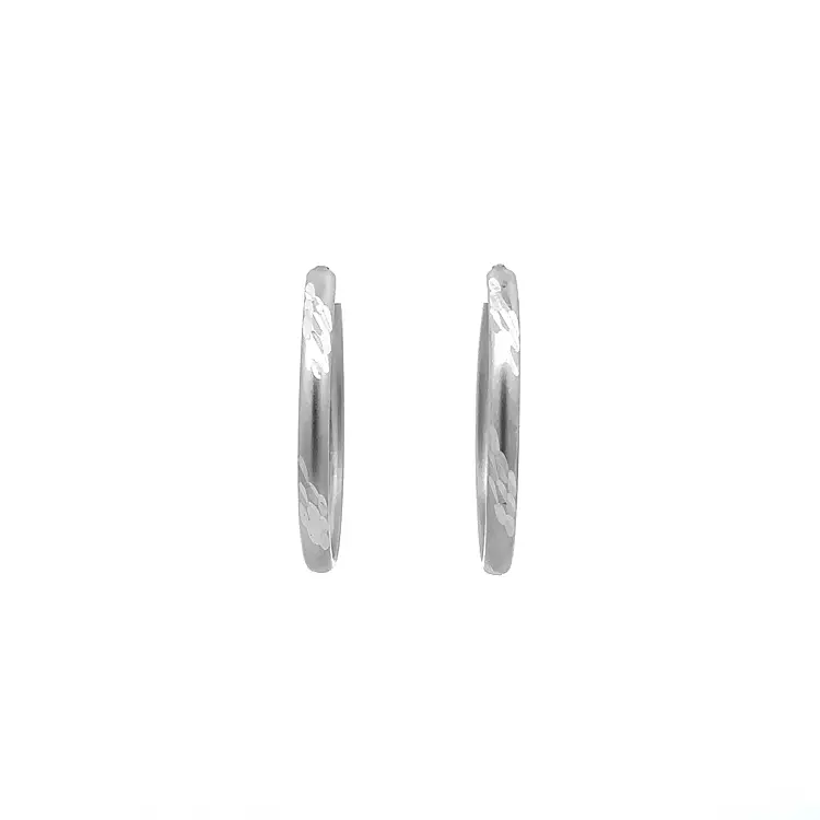 Women's White Gold Round Earrings