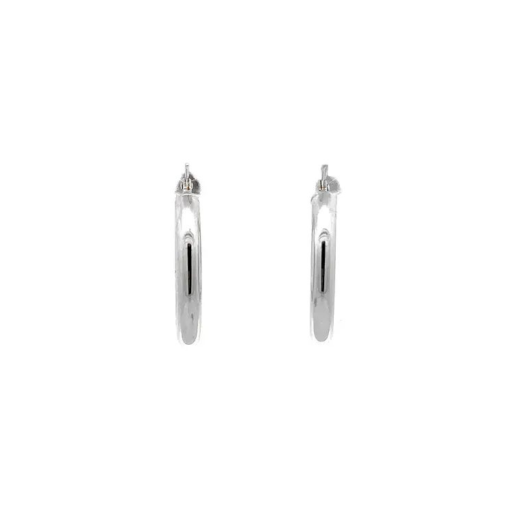 White Gold Round Earrings