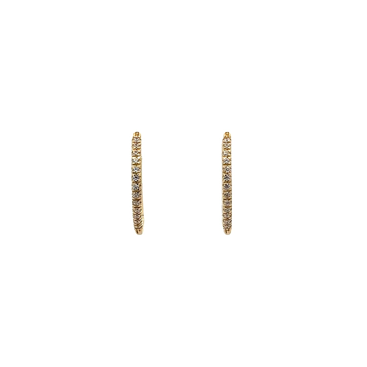Gold Earrings with Zircons Semi-circles