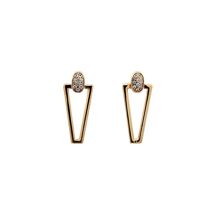 Gold Earrings with Zircons